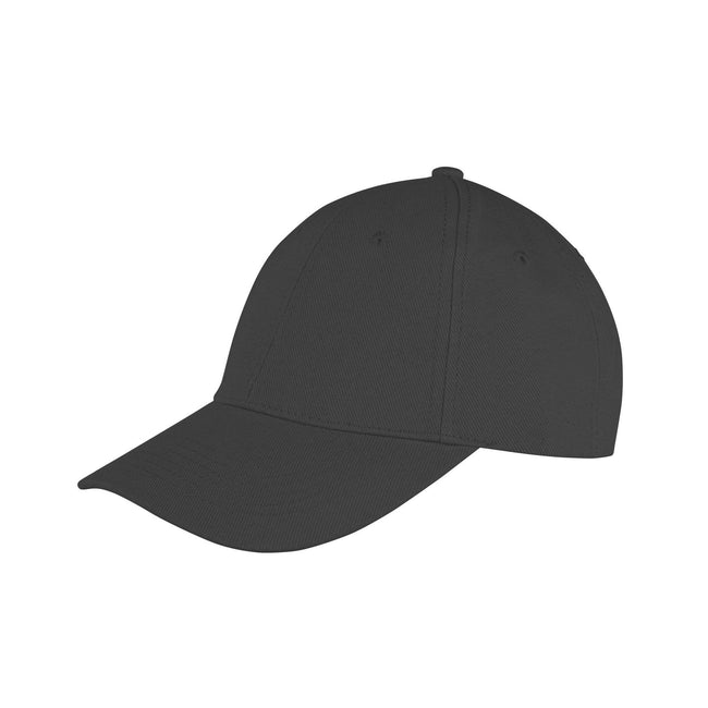 Black - Front - Result Headwear Memphis 6 Panel Brushed Cotton Low Profile Baseball Cap