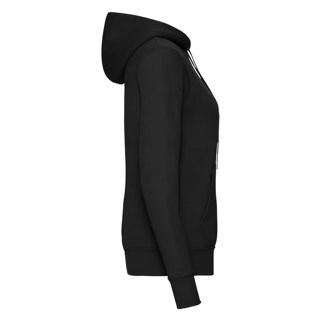Black - Side - Fruit of the Loom Womens-Ladies Classic 80-20 Lady Fit Hoodie