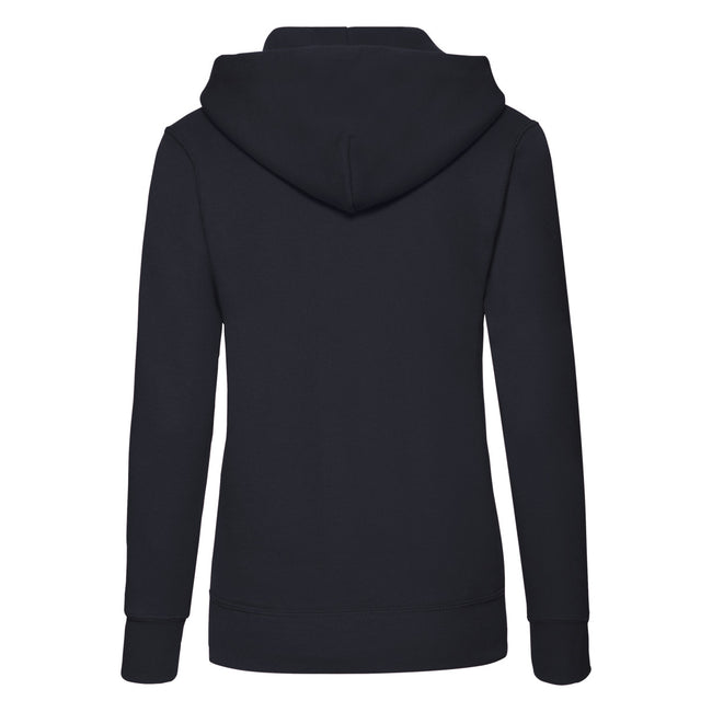 Deep Navy - Back - Fruit of the Loom Womens-Ladies Classic 80-20 Lady Fit Hoodie