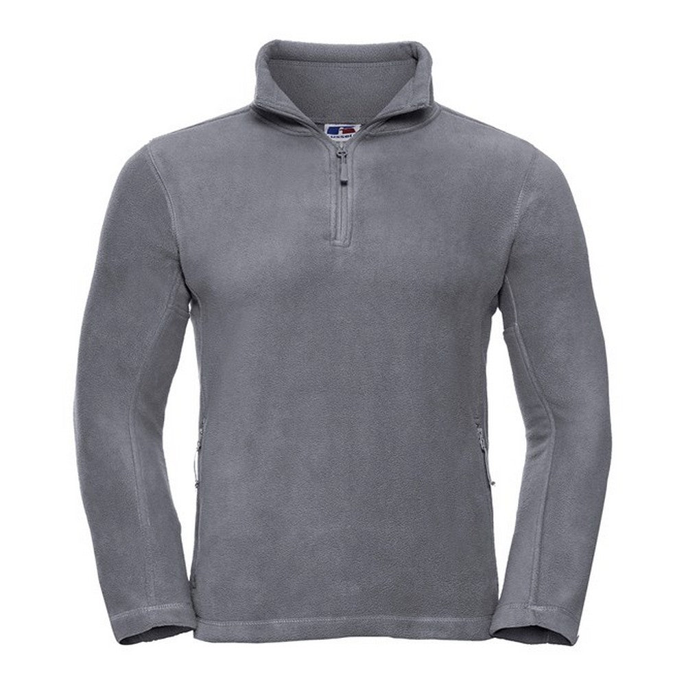 Convoy Grey - Front - Russell Mens Quarter Zip Fleece Top