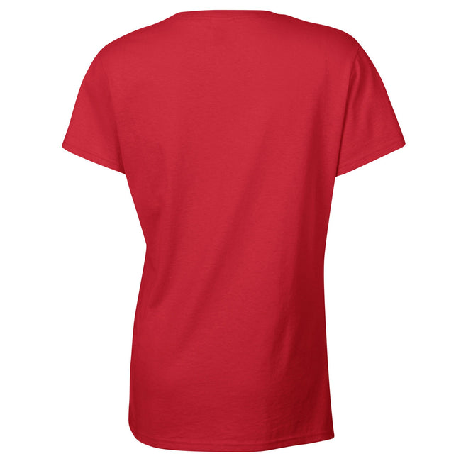 Red - Back - Gildan Womens-Ladies Cotton Heavy T-Shirt