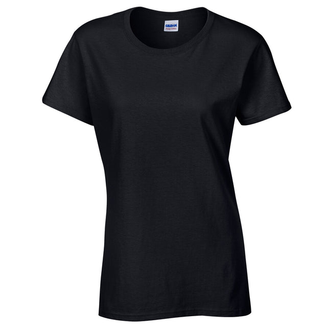 Black - Front - Gildan Womens-Ladies Cotton Heavy T-Shirt