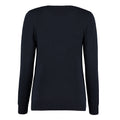 Navy - Back - Kustom Kit Womens-Ladies Arundel V Neck Long-Sleeved Sweater Top