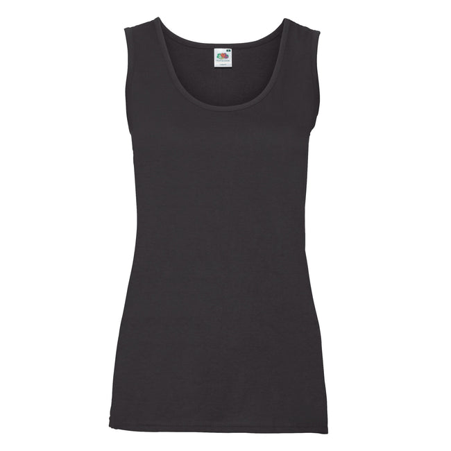 Black - Front - Fruit of the Loom Womens-Ladies Valueweight Lady Fit Vest Top