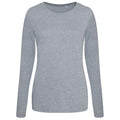 Heather Grey - Front - Awdis Womens-Ladies Triblend Long-Sleeved T-Shirt