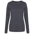 Heather Charcoal - Front - Awdis Womens-Ladies Triblend Long-Sleeved T-Shirt