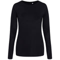 Solid Black - Front - Awdis Womens-Ladies Triblend Long-Sleeved T-Shirt
