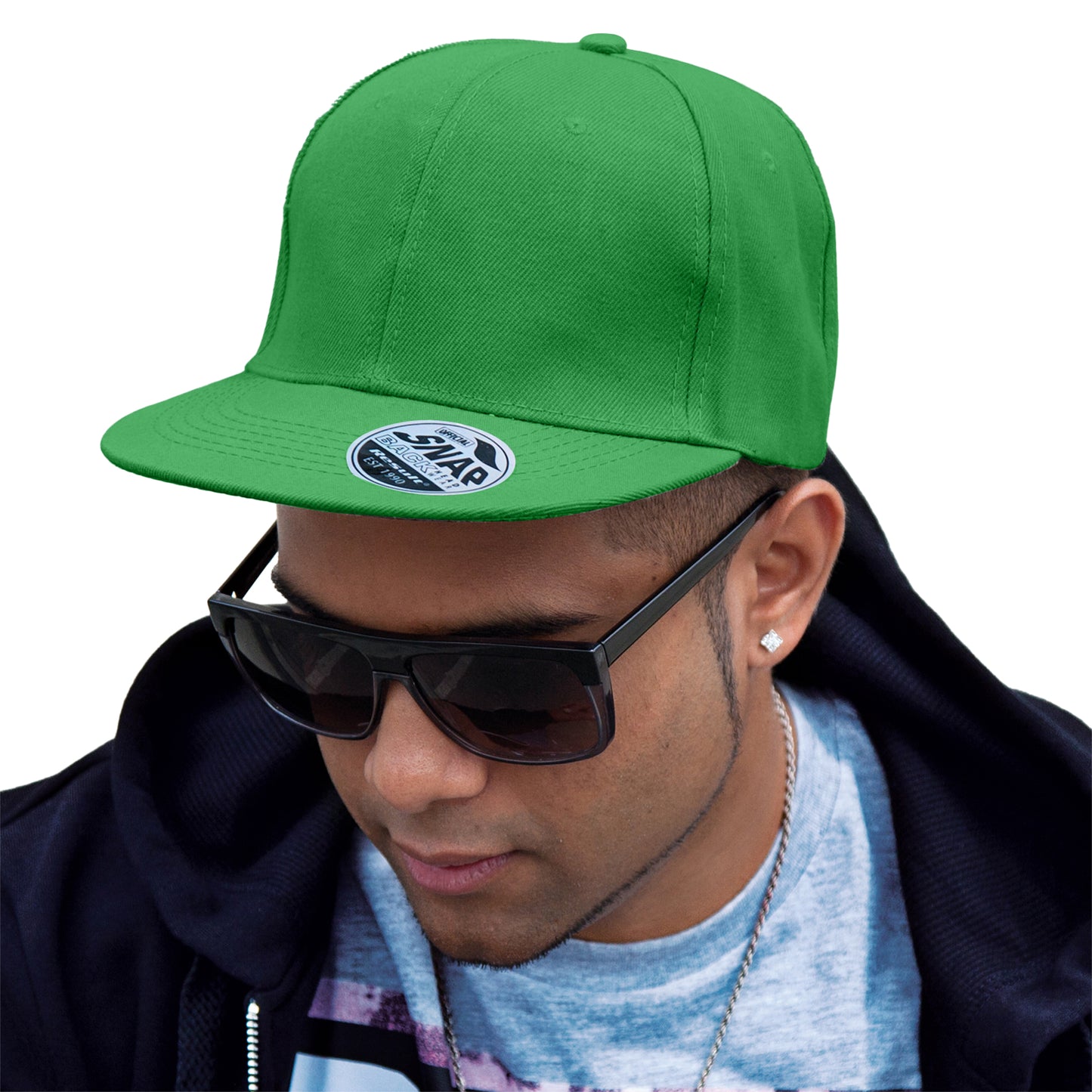 Emerald - Side - Result Headwear Bronx Original Flat Peak Snapback Cap