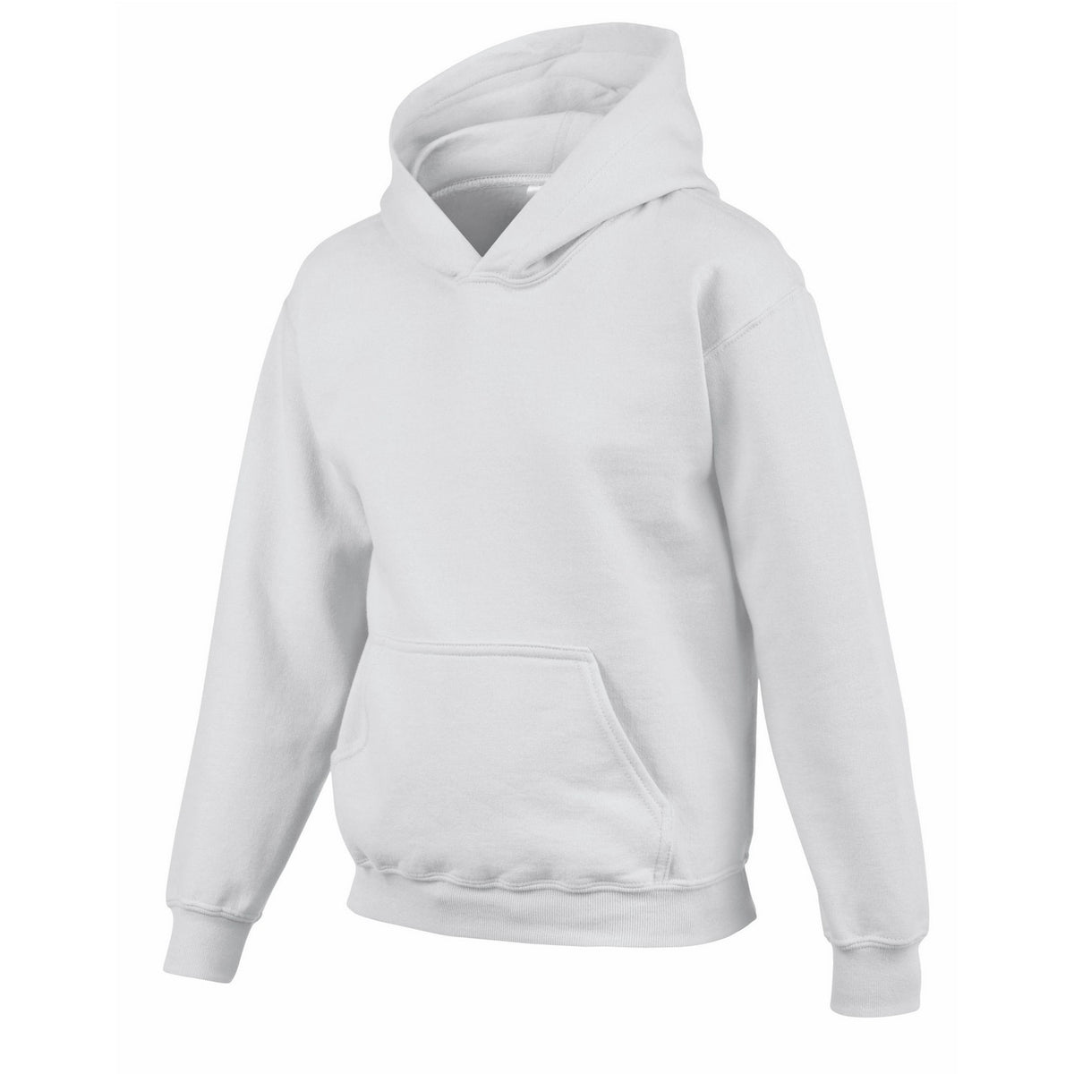White - Side - Gildan Childrens-Kids Plain Heavy Blend Hoodie