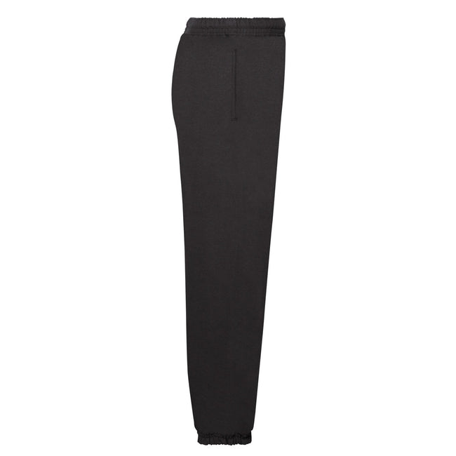 Black - Side - Fruit of the Loom Childrens-Kids Classic Elasticated Cuff Jogging Bottoms