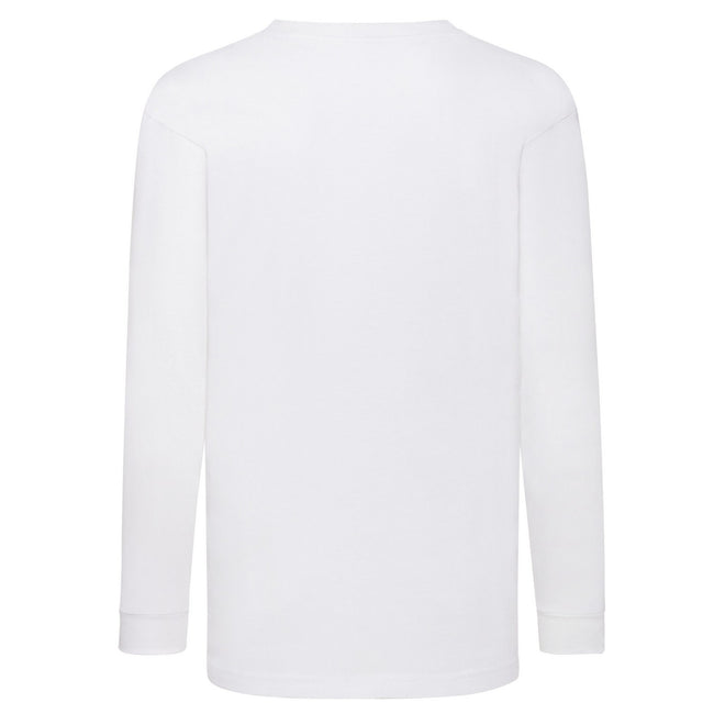 White - Back - Fruit of the Loom Childrens-Kids Valueweight Long-Sleeved T-Shirt