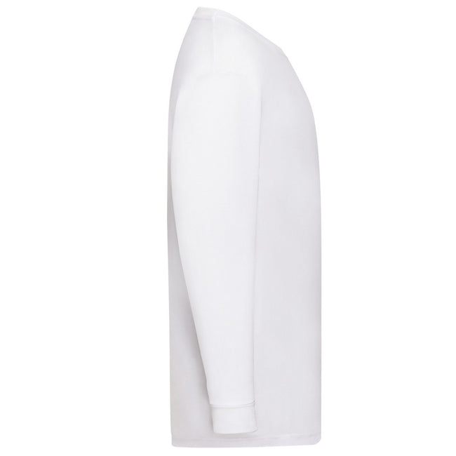 White - Side - Fruit of the Loom Childrens-Kids Valueweight Long-Sleeved T-Shirt