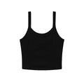 Solid Black - Front - Bella + Canvas Womens-Ladies Plain Micro-Rib Spaghetti Strap Tank Top