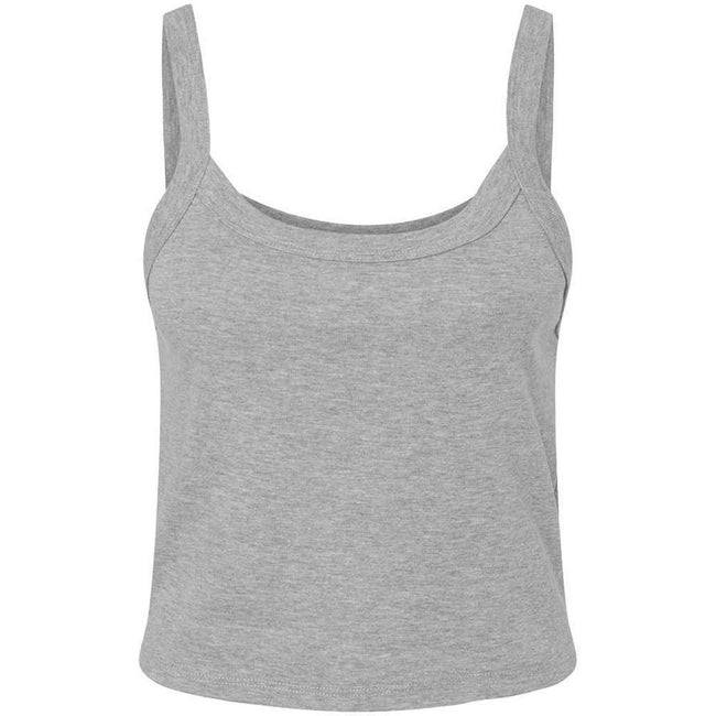 Athletic Heather - Front - Bella + Canvas Womens-Ladies Plain Micro-Rib Spaghetti Strap Tank Top