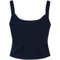 Solid Navy - Back - Bella + Canvas Womens-Ladies Plain Micro-Rib Spaghetti Strap Tank Top