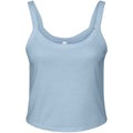 Solid Baby Blue - Front - Bella + Canvas Womens-Ladies Plain Micro-Rib Spaghetti Strap Tank Top