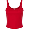 Solid Red - Front - Bella + Canvas Womens-Ladies Plain Micro-Rib Spaghetti Strap Tank Top