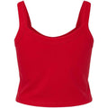 Solid Red - Back - Bella + Canvas Womens-Ladies Plain Micro-Rib Spaghetti Strap Tank Top