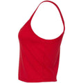 Solid Red - Side - Bella + Canvas Womens-Ladies Plain Micro-Rib Spaghetti Strap Tank Top