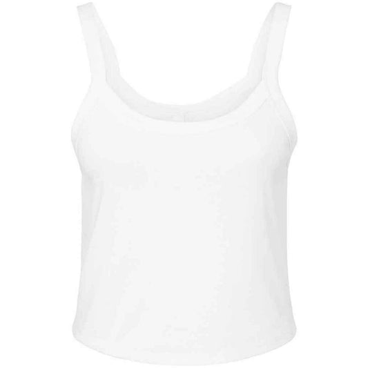White - Front - Bella + Canvas Womens-Ladies Plain Micro-Rib Spaghetti Strap Tank Top