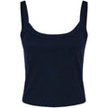 Solid Navy - Front - Bella + Canvas Womens-Ladies Plain Micro-Rib Spaghetti Strap Tank Top