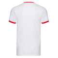White-Red - Back - Fruit Of The Loom Mens Ringer T-Shirt