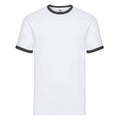 White-Black - Front - Fruit Of The Loom Mens Ringer T-Shirt