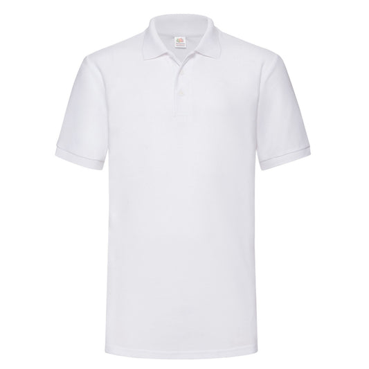 White - Front - Fruit of the Loom Mens Plain Heavyweight Polo Shirt