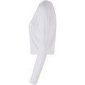 White - Side - Build Your Brand Womens-Ladies Long-Sleeved Crop Top