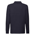 Deep Navy - Back - Fruit of the Loom Childrens-Kids Long-Sleeved Polo Shirt