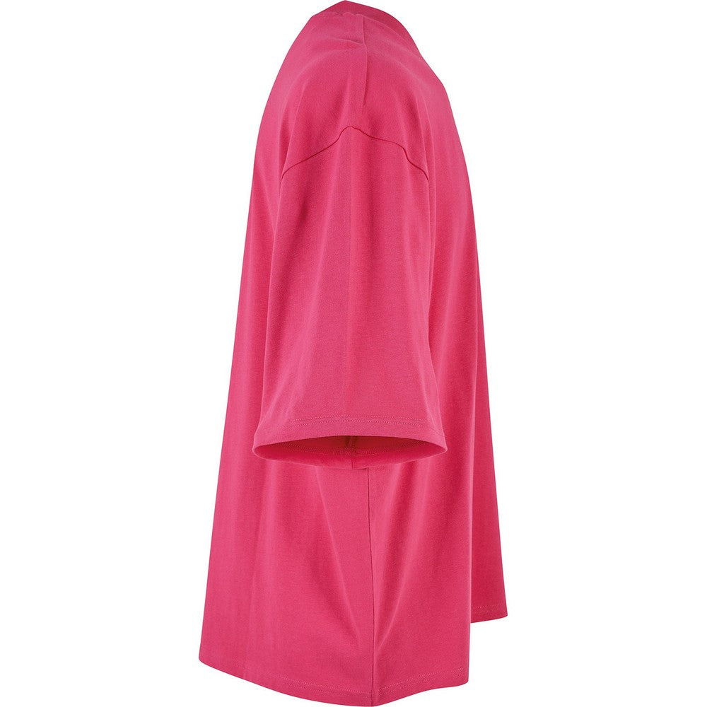 Hibiscus Pink - Side - Build Your Brand Mens Oversized T-Shirt