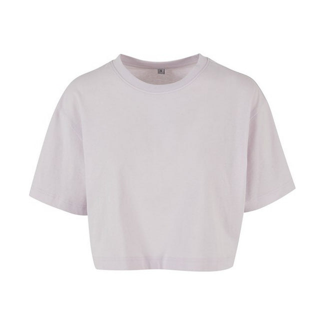 Soft Lilac - Front - Build Your Brand Womens-Ladies Oversized Short-Sleeved Crop Top