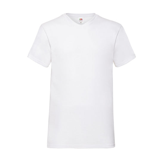 White - Front - Fruit of the Loom Mens Valueweight Plain V Neck T-Shirt