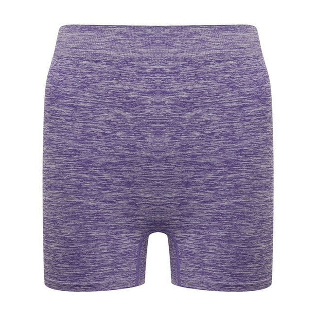 Purple Marl - Front - Tombo Womens-Ladies Melange Seamless Shorts