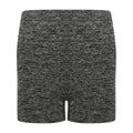 Dark Grey Marl - Front - Tombo Womens-Ladies Melange Seamless Shorts