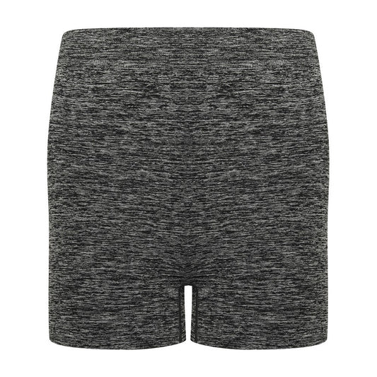 Dark Grey Marl - Front - Tombo Womens-Ladies Melange Seamless Shorts