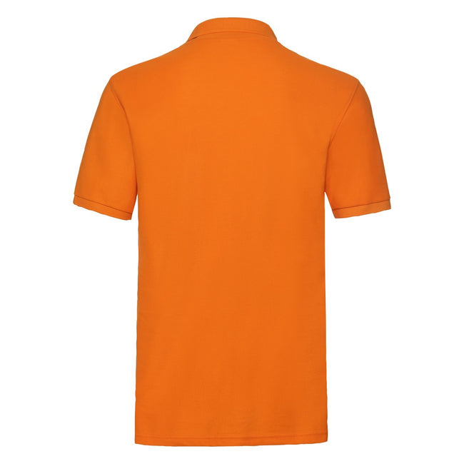 Orange - Back - Fruit of the Loom Mens Premium Pique Polo Shirt