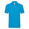 Azure Blue - Front - Fruit of the Loom Mens Premium Pique Polo Shirt