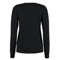 Black - Back - Kustom Kit Womens-Ladies Arundel Crew Neck Classic Long-Sleeved Cardigan