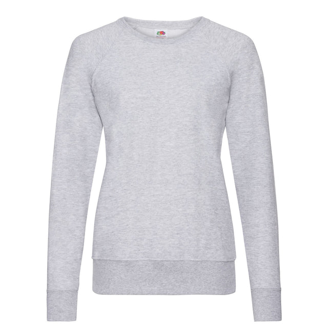 Heather Grey - Front - Fruit of the Loom Womens-Ladies Lightweight Lady Fit Raglan Sweatshirt