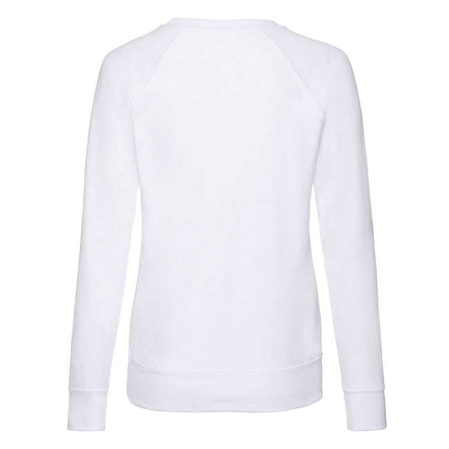 White - Back - Fruit of the Loom Womens-Ladies Lightweight Lady Fit Raglan Sweatshirt