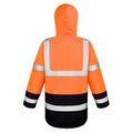 Fluorescent Orange-Black - Back - Result Core Unisex Adult Two Tone Safety Safety Coat