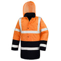 Fluorescent Orange-Black - Front - Result Core Unisex Adult Two Tone Safety Safety Coat
