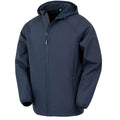 Navy - Front - Result Mens Hooded 3 Layer Recycled Soft Shell Jacket