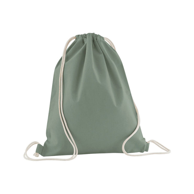 Dusty Green - Front - Westford Mill Organic Cotton Drawstring Bag