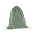 Dusty Green - Front - Westford Mill Organic Cotton Drawstring Bag