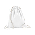 White - Front - Westford Mill Organic Cotton Drawstring Bag