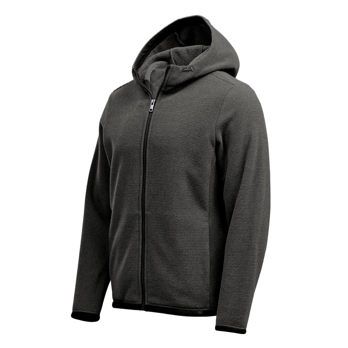 Charcoal - Close up - Stormtech Mens Medusa Fleece Full Zip Hoodie