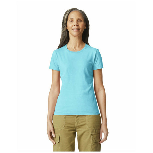 Sky - Front - Gildan Womens-Ladies Ringspun Cotton Soft Touch T-Shirt