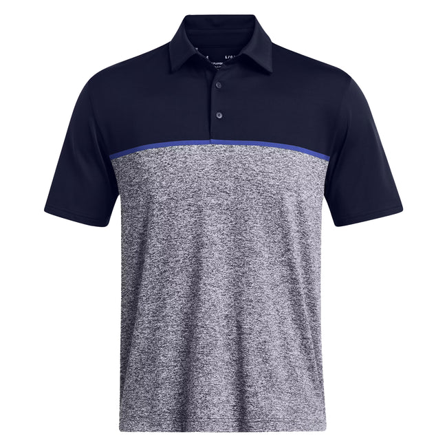 Midnight Navy-Royal Blue-Midnight Navy - Front - Under Armour Mens Playoff 3.0 Stripe Polo Shirt